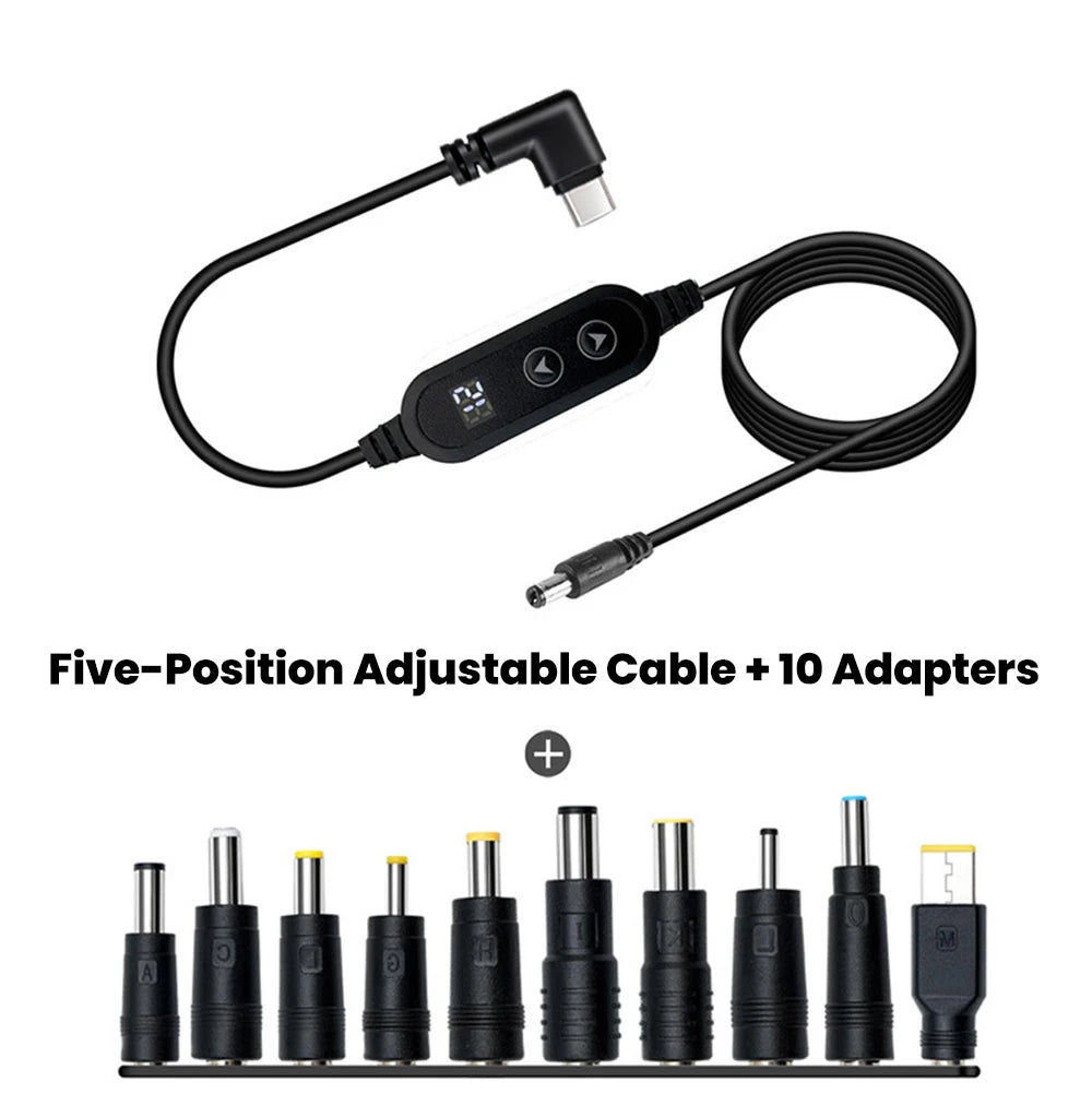 USB-C to DC Fast Charging Power Boost Cable - 5V/9V/12V/15V/20V Adapter - 15