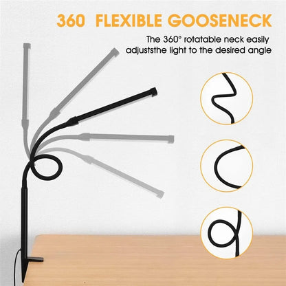 Dual-Head LED Architect Desk Lamp – Dimmable & Adjustable Office Lighting