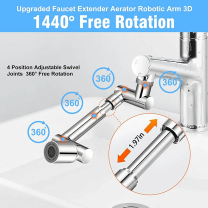 Universal 1440° Swivel Faucet Extender with 2 Modes