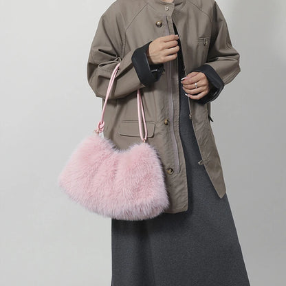 Luxury Plush Winter Bucket Bag