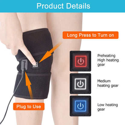 Electric Heated Knee Brace - USB Vibration Therapy & Support Pad