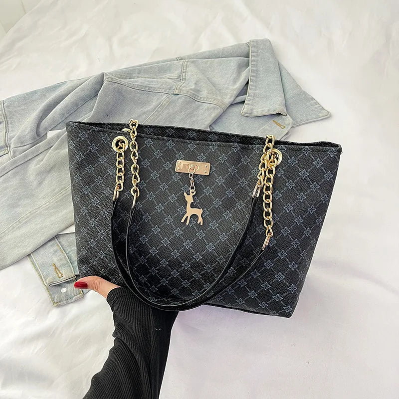 Luxury Vintage PU Tote Bag