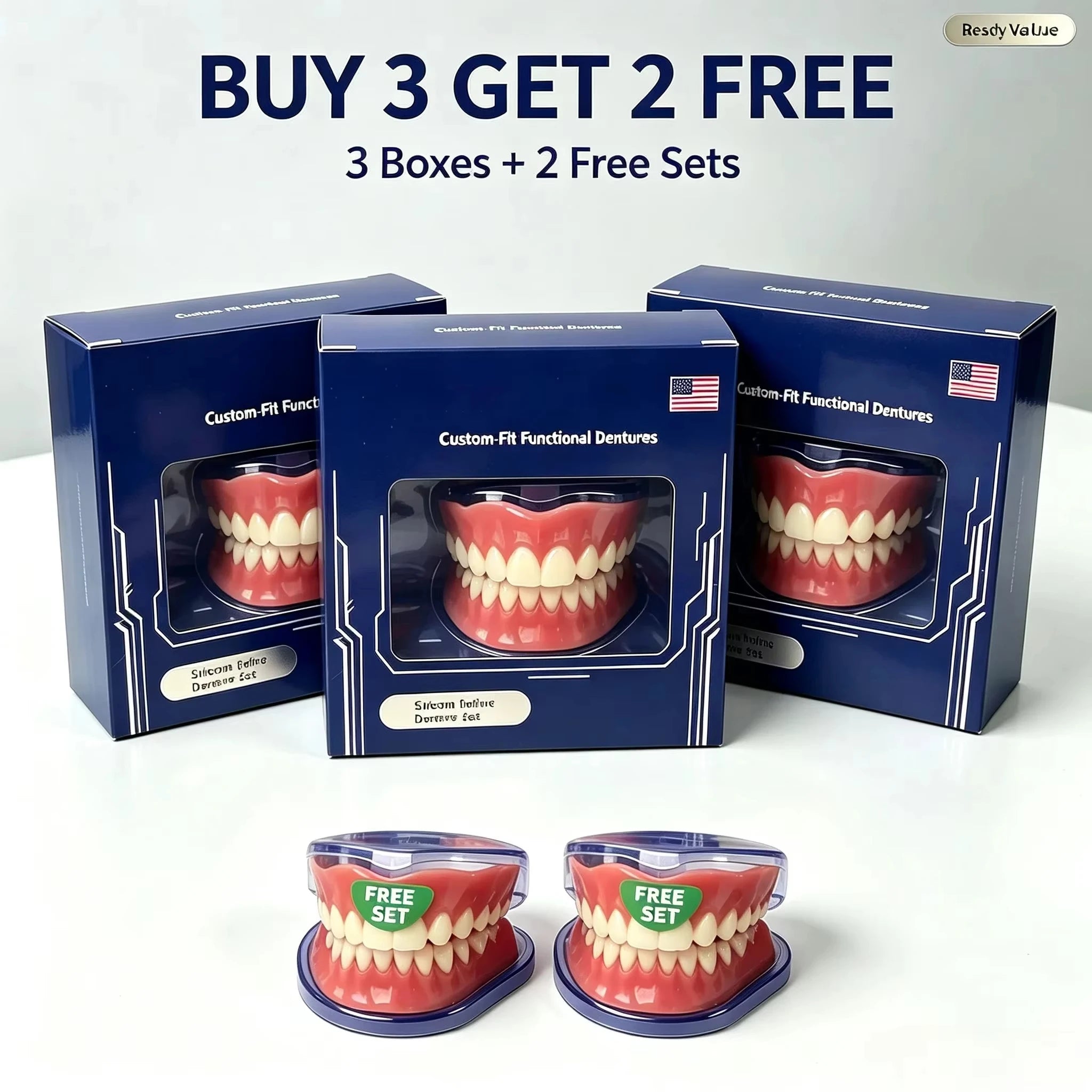 Instant Smile Full Mouth Resin Denture Set – Realistic & Comfortable Dental Veneer - 7