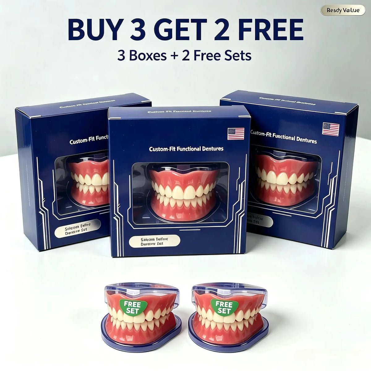 Instant Smile Full Mouth Resin Denture Set – Realistic & Comfortable Dental Veneer