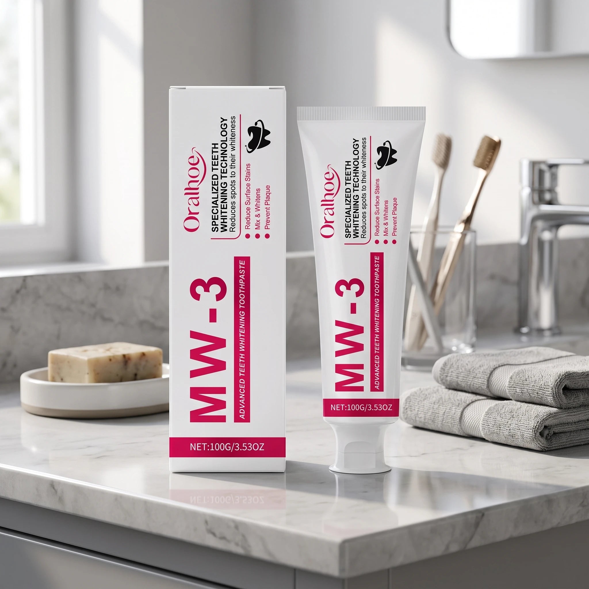 Professional Teeth Whitening Toothpaste for Stain Removal and Fresh Breath - 3