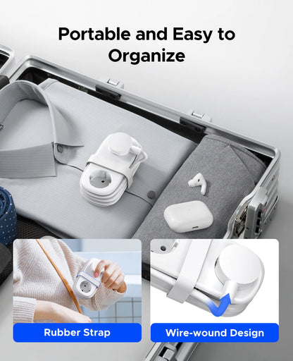 Compact 5-in-1 Travel Power Strip with PD 20W Fast Charging & USB-C