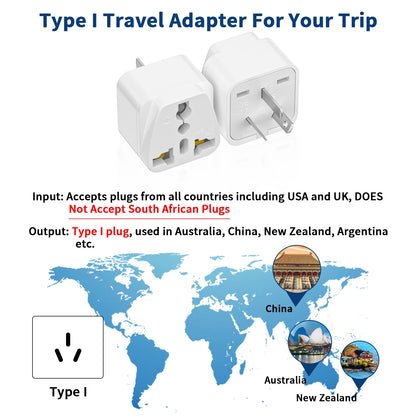 3-Pack Australian Travel Plug Adapter – Universal International Power Converter