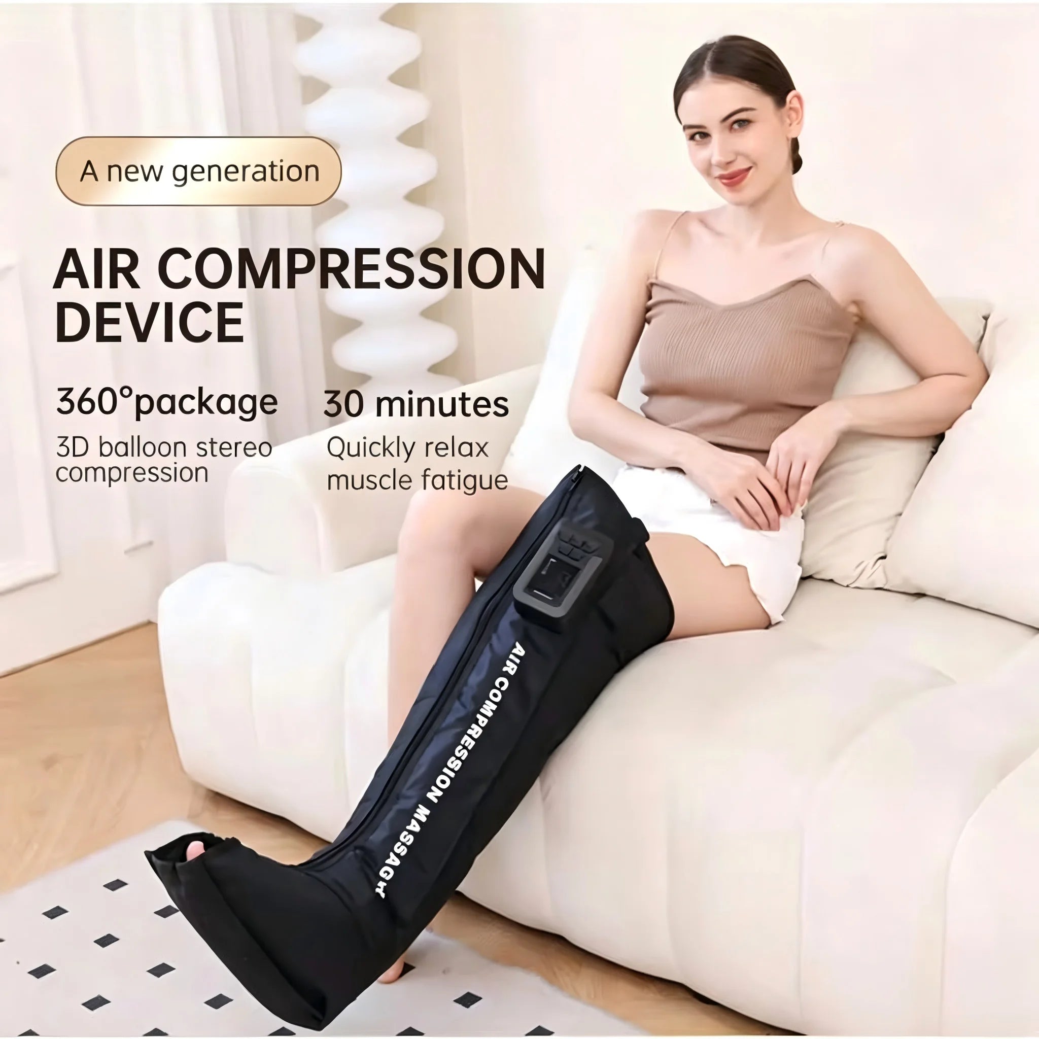 Full Leg Air Compression Massager - Cordless Sequential Recovery Boots - 1