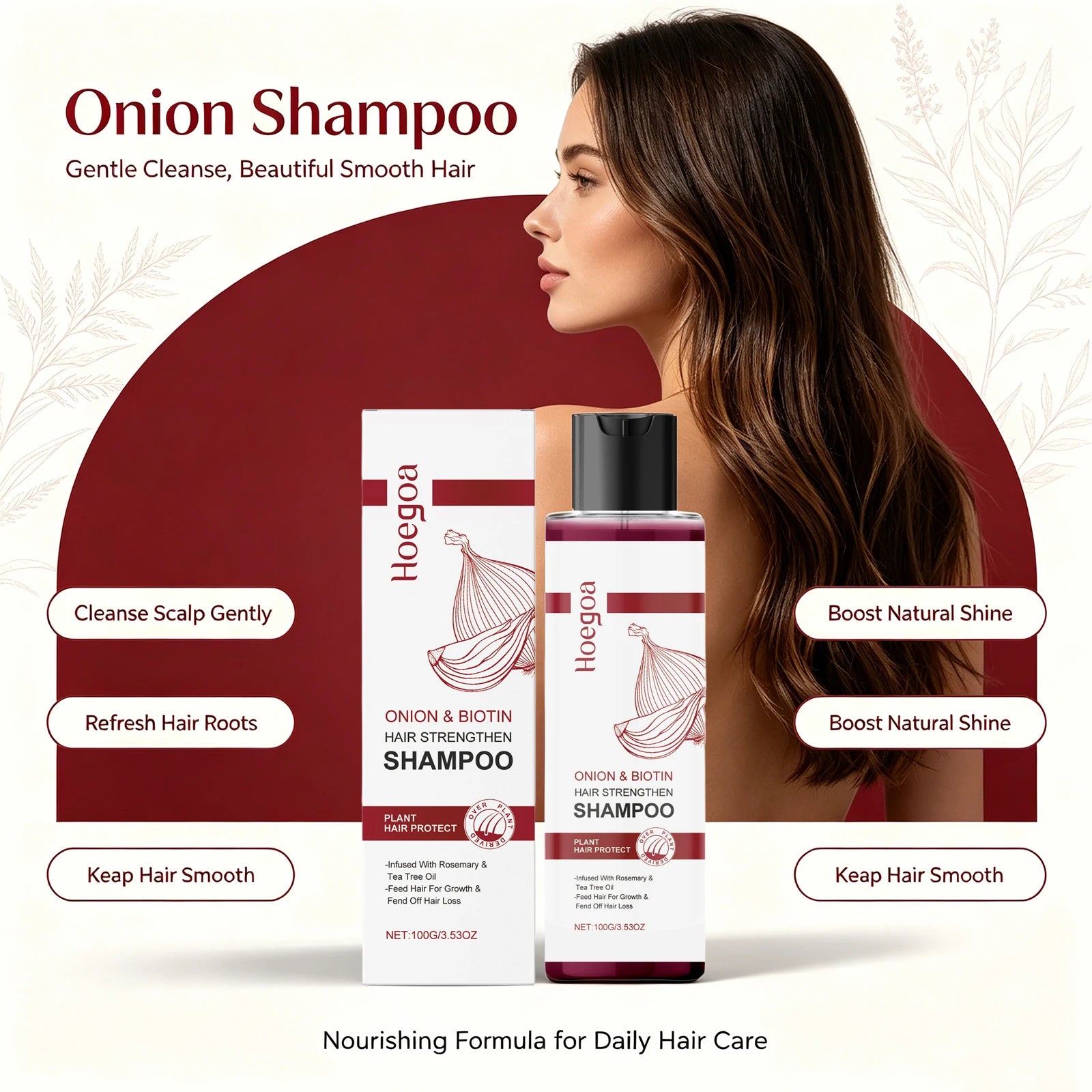 Onion & Biotin Strengthening Shampoo for Hair Growth and Scalp Nourishment - 3