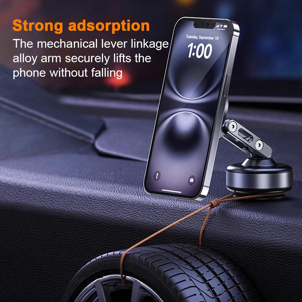 Foldable Magnetic Car Phone Holder with Electric Vacuum Suction Mount