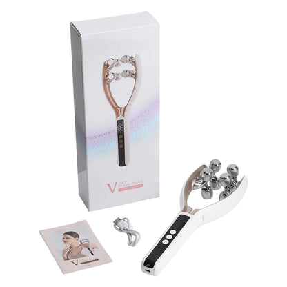 Microcurrent Face & Neck Lifting Massager - Electric V-Shape Slimming Roller