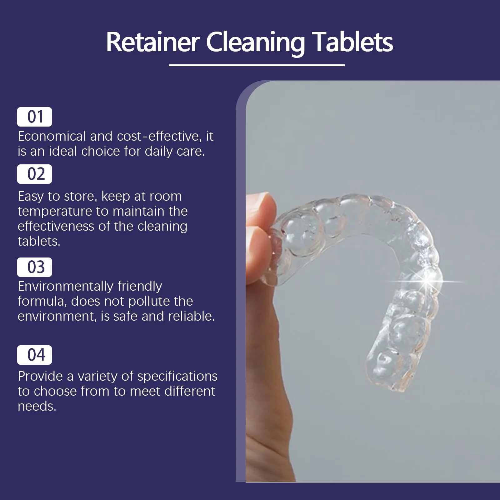Denture & Retainer Cleaning Tablets - Deep Cleansing Effervescent Dental Care - 10