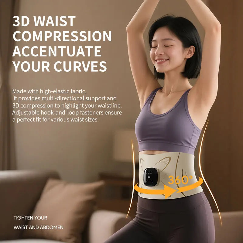 Electric Pulse Waist & Abdominal Massager with Heat & Toning Support
