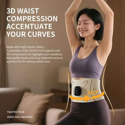 Electric Pulse Waist & Abdominal Massager with Heat & Toning Support