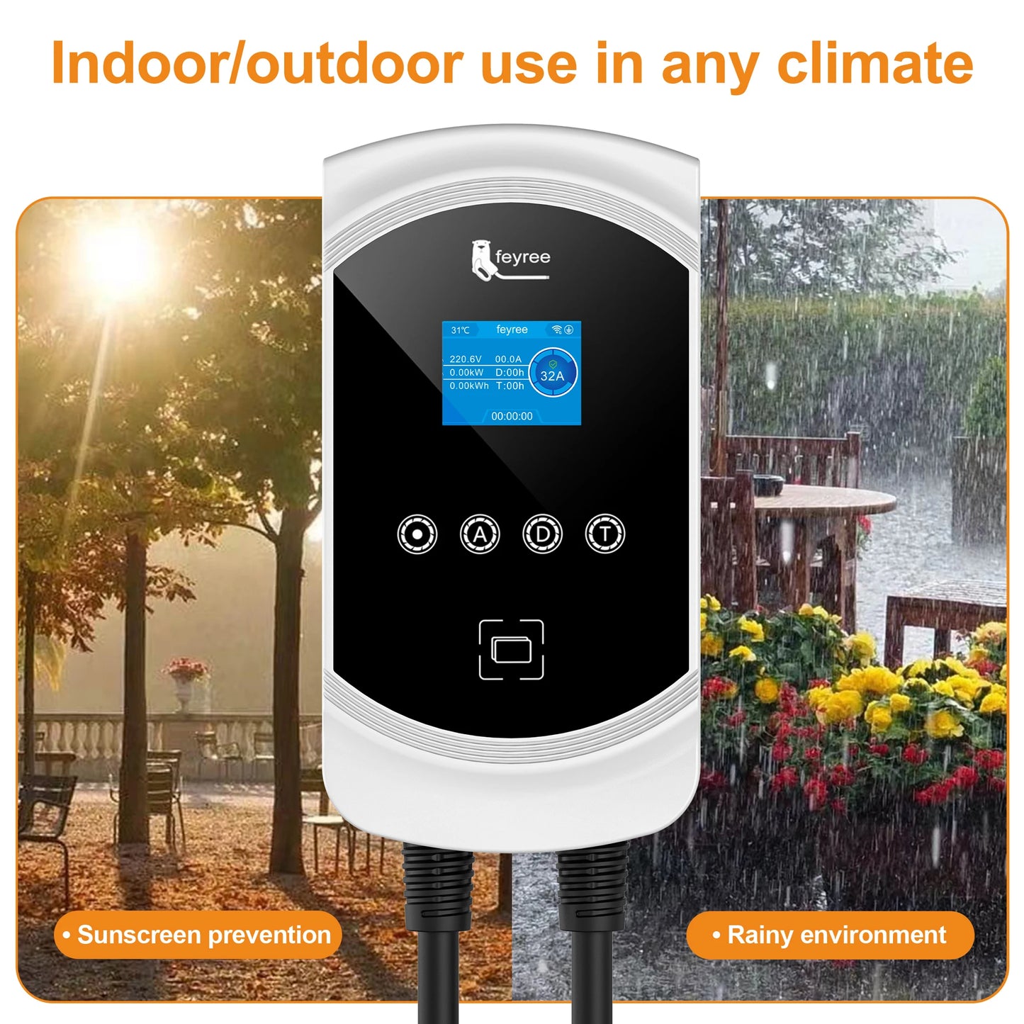 Smart EV Wallbox Charger - 12kW Type 1 Charging Station with App Control