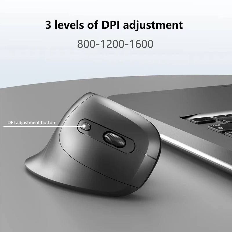Ergonomic Vertical Wireless Mouse - Silent 6-Button Optical Office Mouse - 11