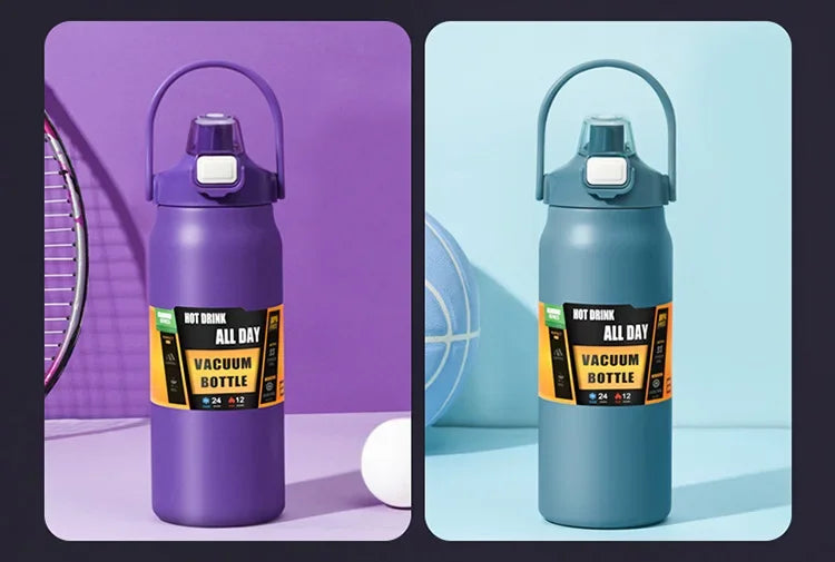 Insulated Stainless Steel Vacuum Flask - 24H Cold & 8H Hot Water Bottle