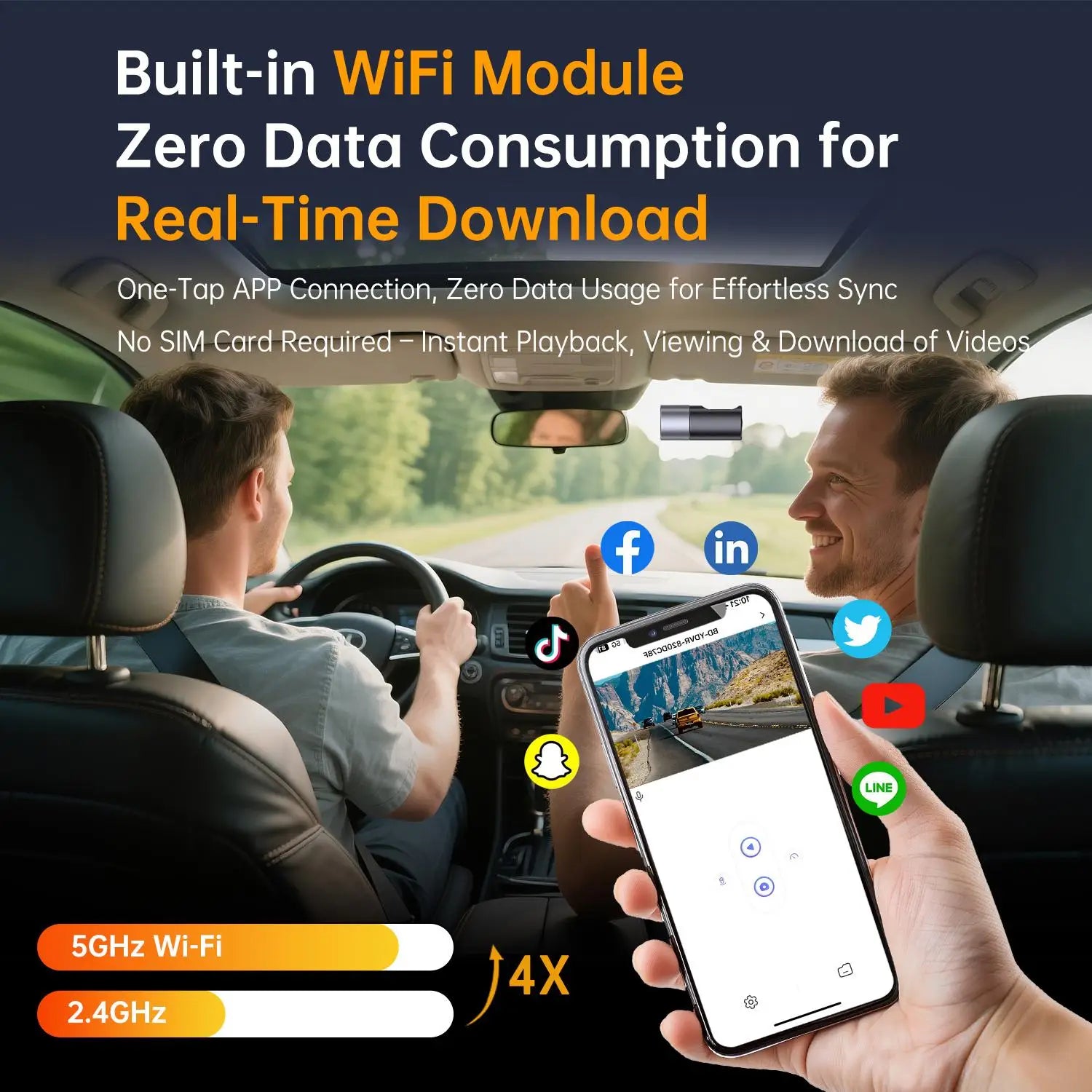 1080P HD Mini Hidden Dash Cam - Night Vision & WiFi App Control - 4