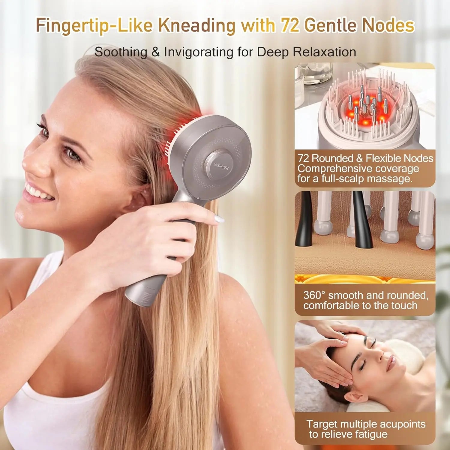 4-in-1 Electric Scalp Massager & Hair Growth Serum Applicator Brush - 5
