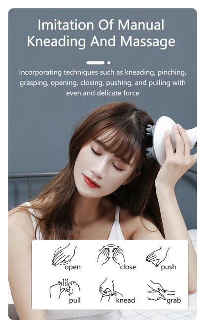 Electric Scalp Massager - Portable Waterproof Head & Body Kneading Device