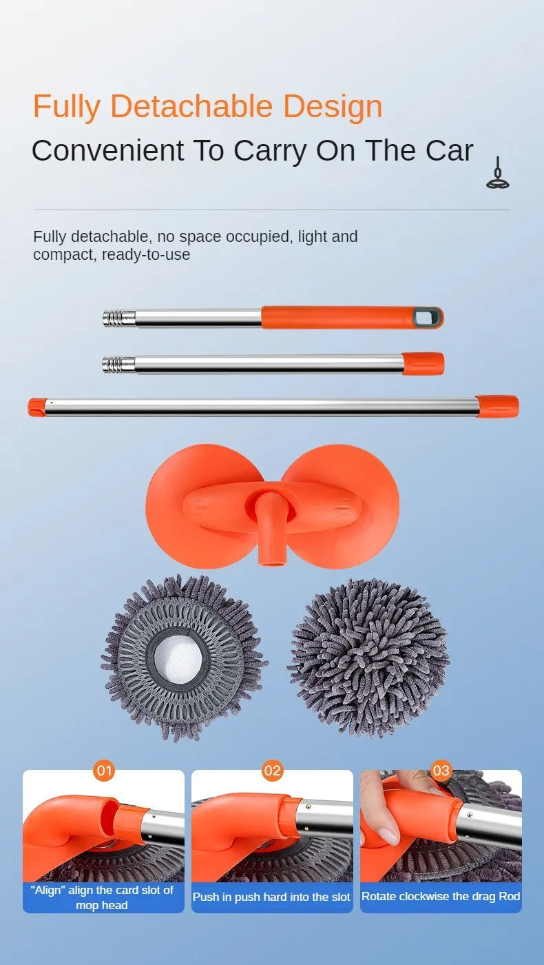 Dual Head Telescopic Car Wash Mop - Microfiber Cleaning Brush