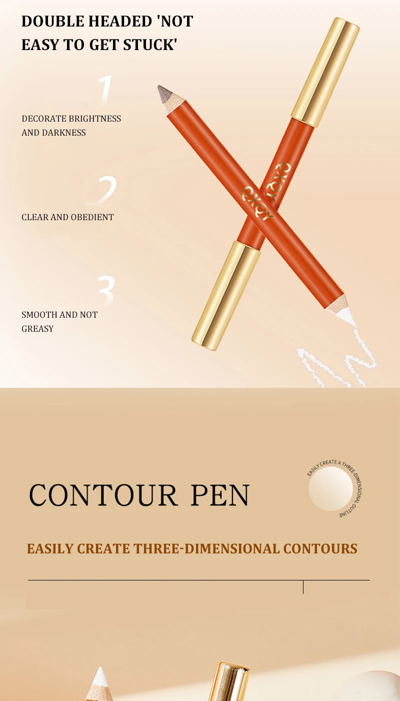 Double-Ended Contour & Highlighter Stick - Creamy Sculpting Makeup Pen - 9
