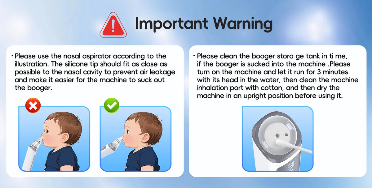 Electric Baby Nasal Aspirator - Safe & Gentle Automatic Nose Cleaner