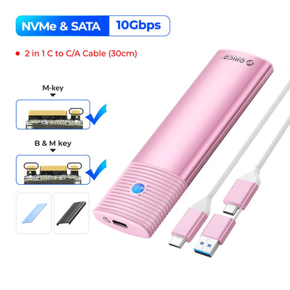 10Gbps M.2 NVMe SSD Enclosure Tool-Free Aluminum Case for 2280/2230 SSD