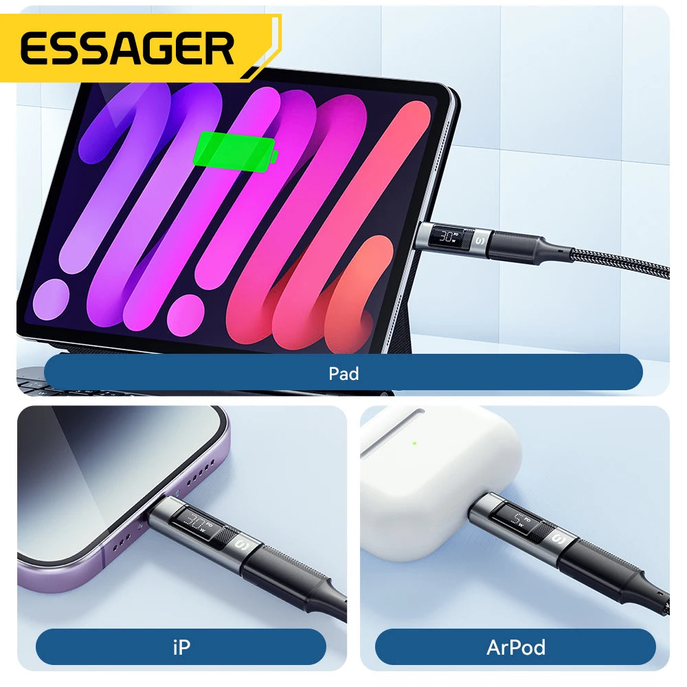 Universal Type-C to Lightning OTG Adapter 60W Fast Charging Converter - 4