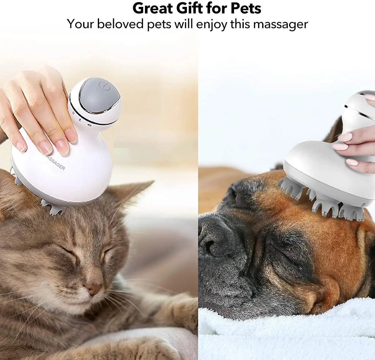 Electric Scalp Massager - Waterproof Handheld Head Scratcher for Stress Relief