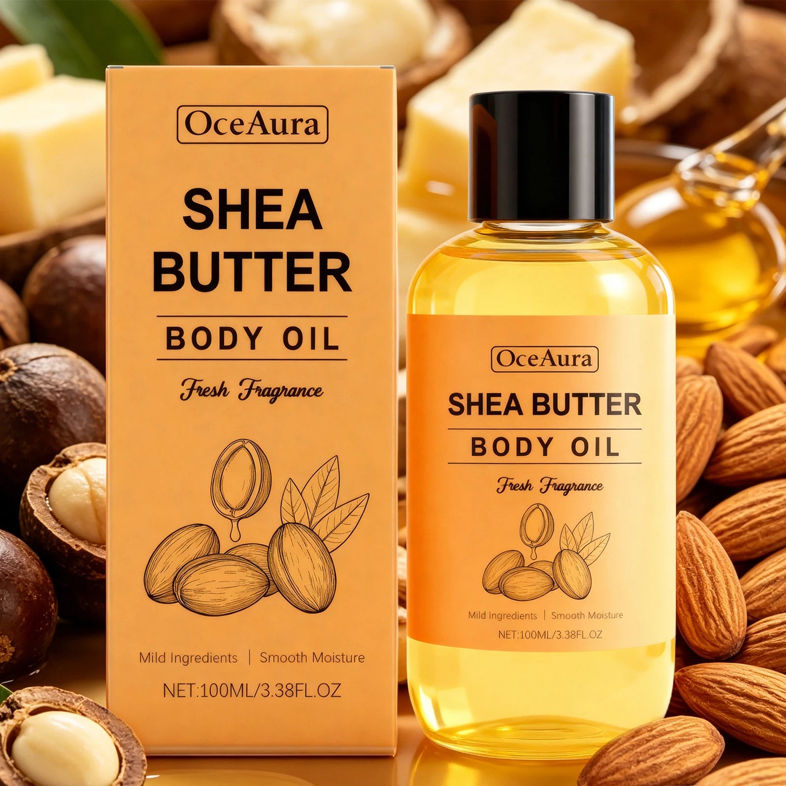 Shea Butter Body Oil for Deep Hydration & Dry Skin Repair - 2