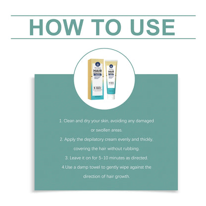 Painless Hair Removal Cream for Sensitive Skin - Fast Acting Depilatory Lotion