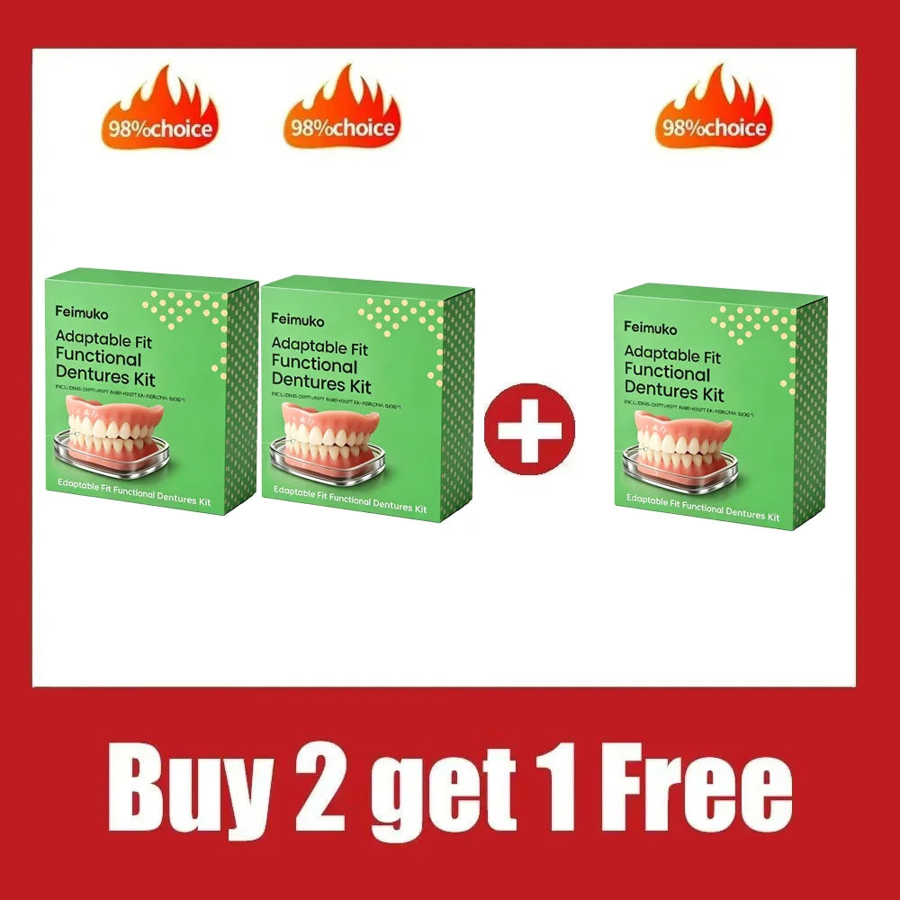 Comfort Fit Silicone Snap-On Dentures – Realistic Upper & Lower Set