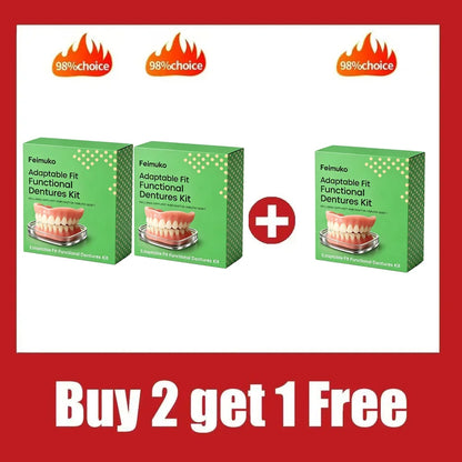 Comfort Fit Silicone Snap-On Dentures – Realistic Upper & Lower Set