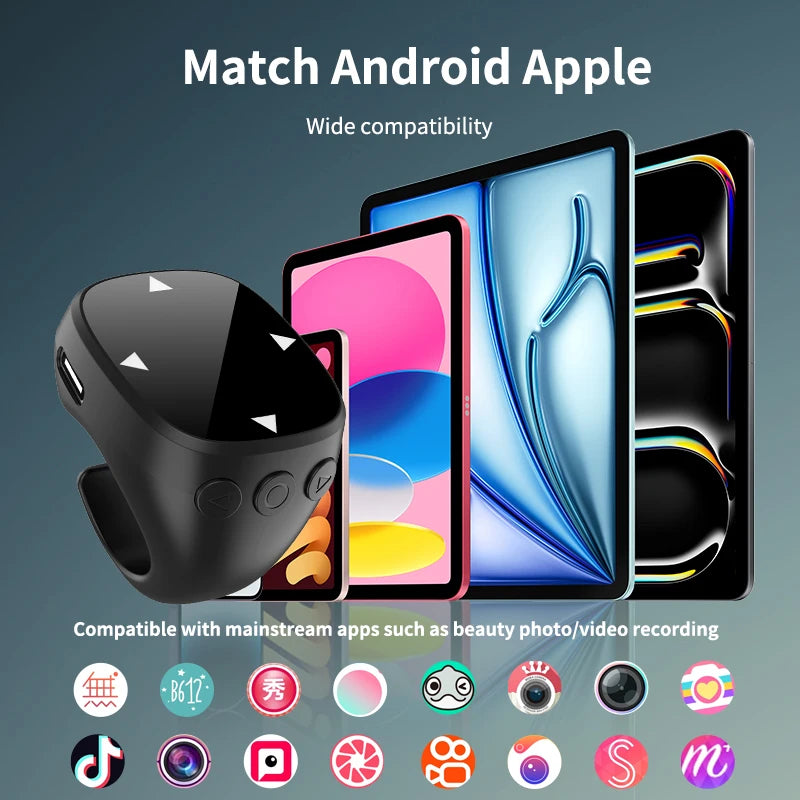 Smart Bluetooth Fingertip Ring Remote Control - TikTok Scroller & Camera Shutter