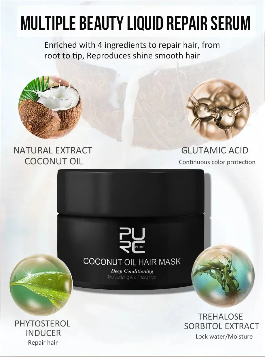 Keratin Collagen Deep Repair Hair Mask - Smooth, Shiny & Frizzy Hair Treatment - 9