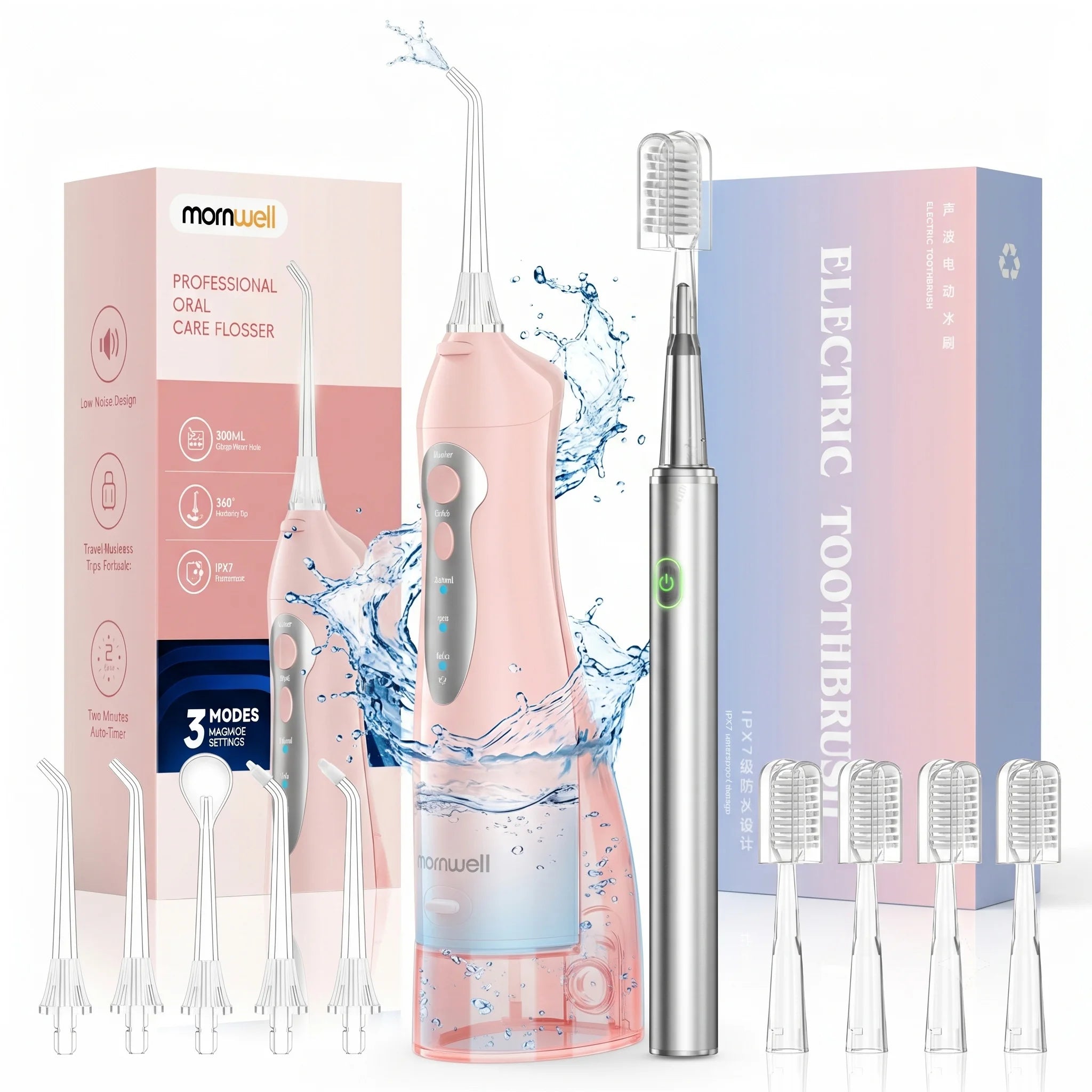 Portable Water Flosser and Electric Toothbrush Set – Deep Clean Oral Care Kit - 1