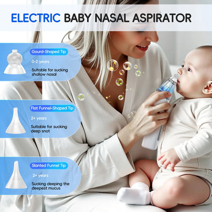 Electric Baby Nasal Aspirator - Safe & Gentle Automatic Nose Cleaner