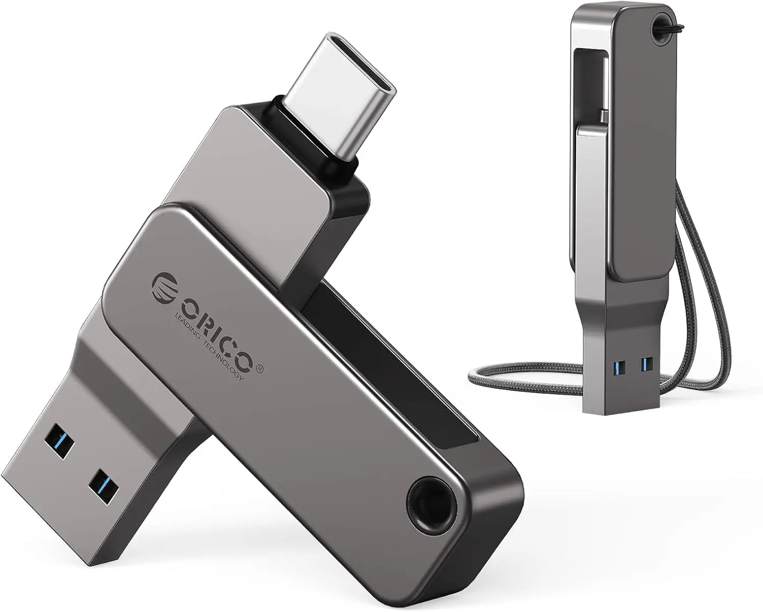 Dual USB-C & USB-A Flash Drive - Fast 150MB/s Metal Thumb Drive for Phone - 17