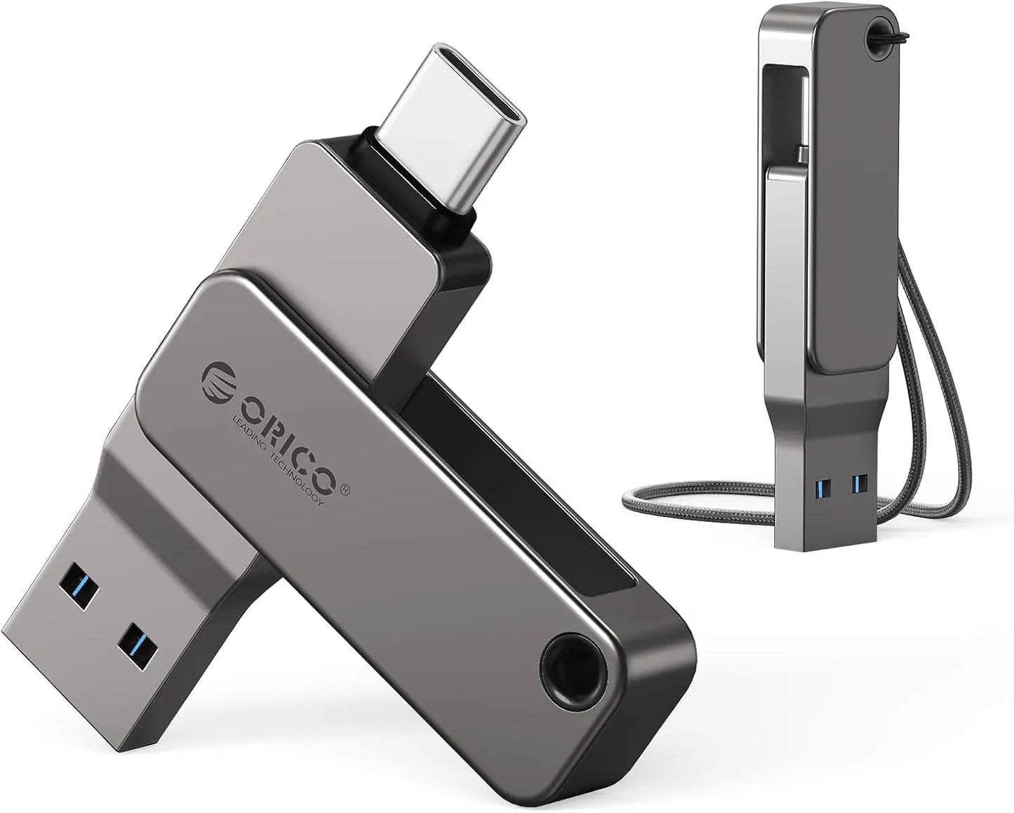 Dual USB-C & USB-A Flash Drive - Fast 150MB/s Metal Thumb Drive for Phone