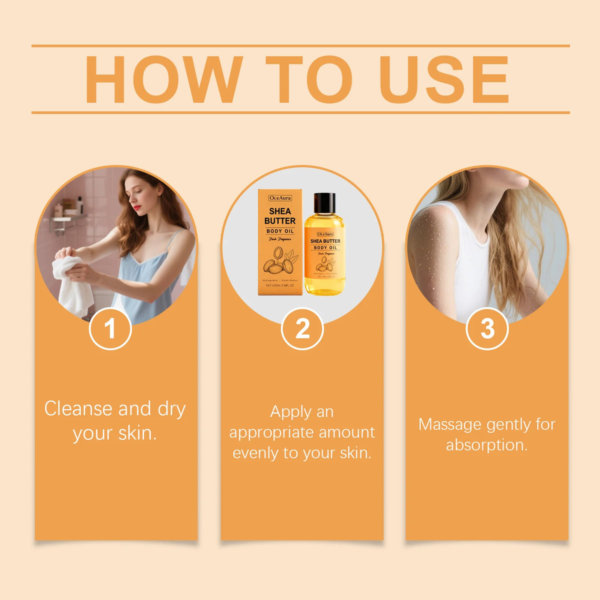Shea Butter Body Oil for Deep Hydration & Dry Skin Repair