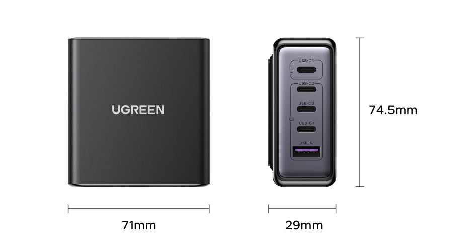 UGREEN 65W GaN Fast Charger 5-in-1 USB-C Desktop Power Adapter - 29