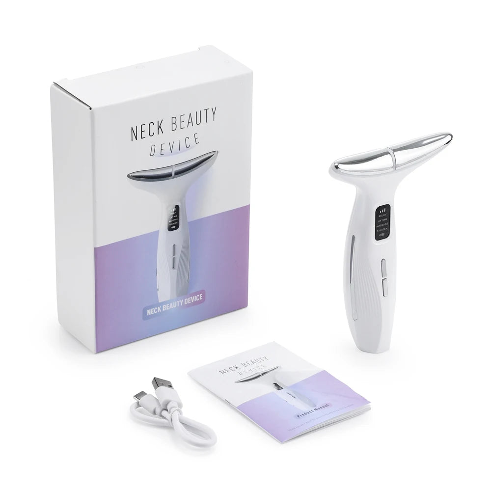 LED Light Therapy Face & Neck Lifting Massager - Anti-Aging Skin Tightening Tool - 25