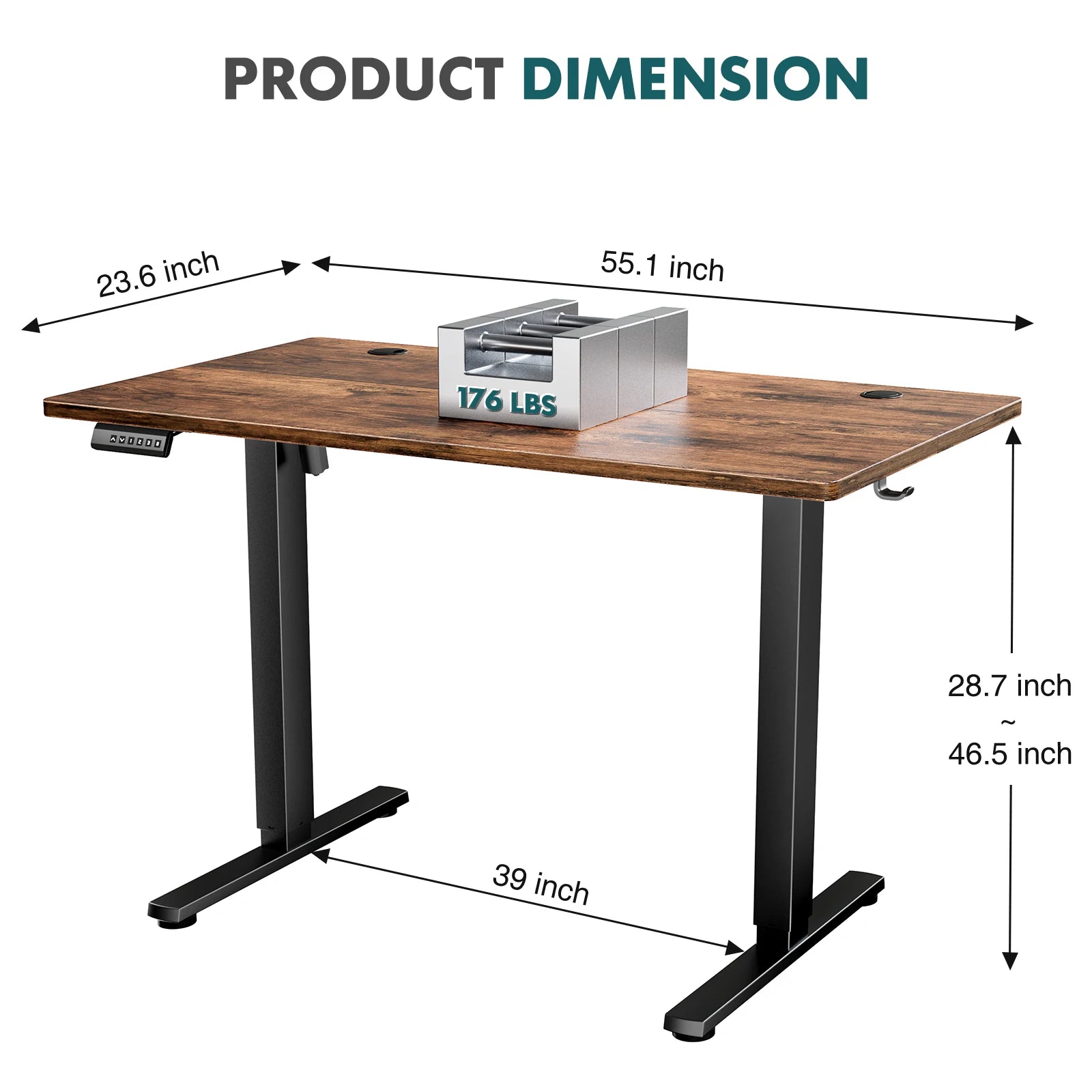 Electric Standing Desk - Height Adjustable Sit-Stand Computer Workstation - 13