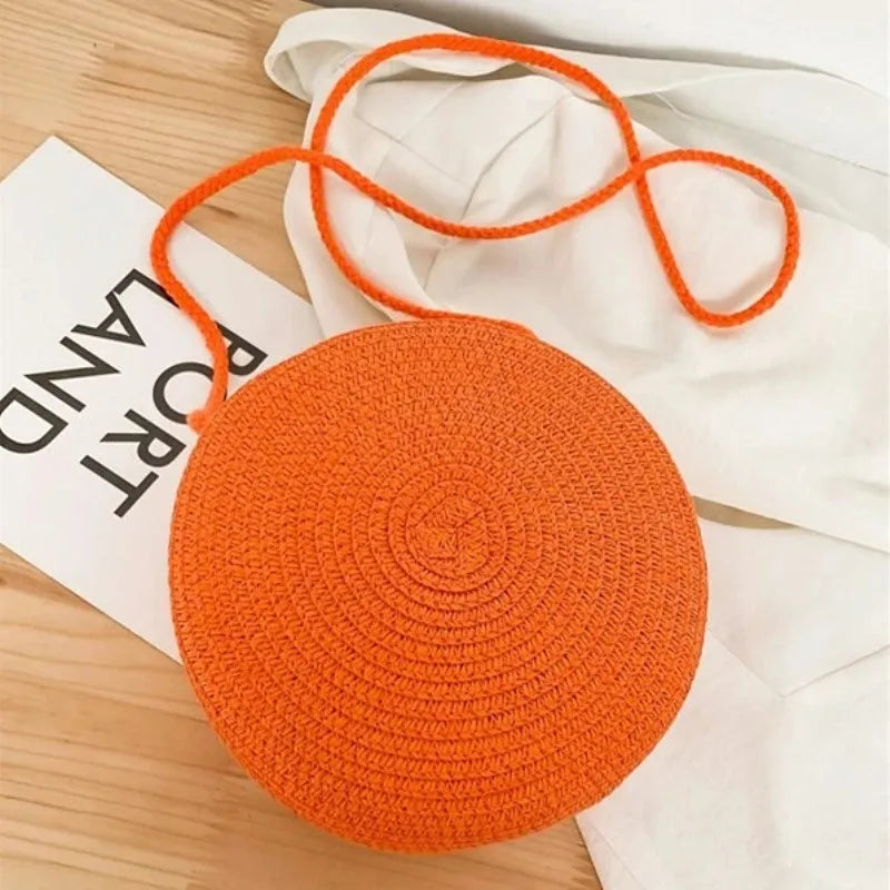 Luxury Round Straw Crossbody