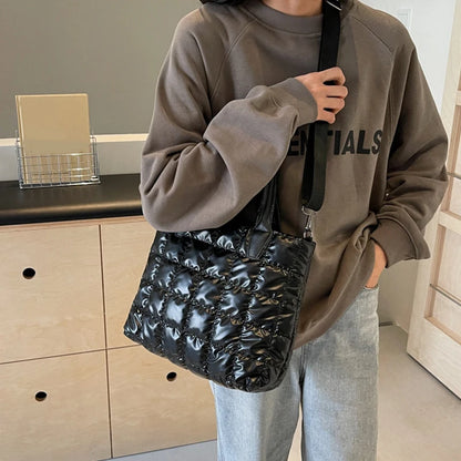 Luxury Quilted Puffy Tote Bag