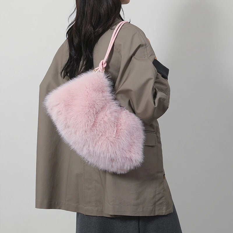 Luxury Plush Winter Bucket Bag