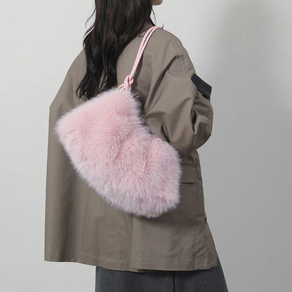 Luxury Plush Winter Bucket Bag
