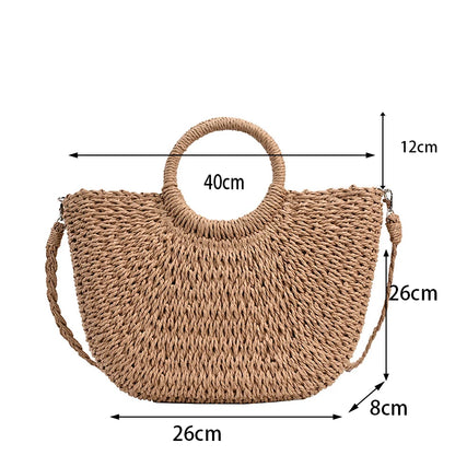 Luxury Woven Straw Bucket Bag