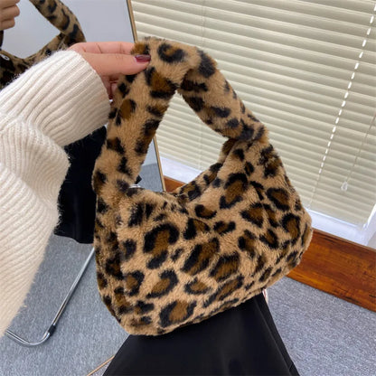 Luxury Leopard Print Plush Bag